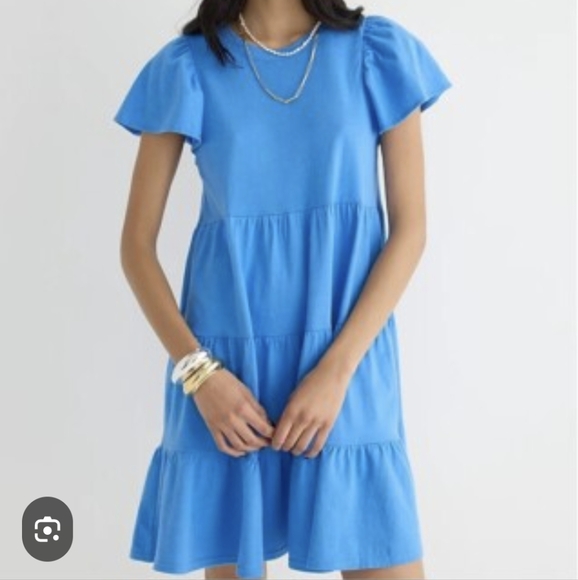 K. Crew Blue Tiered Dress - Picture 1 of 7